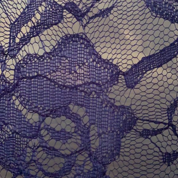 Sheer Blouse w/ Neck Tie & Lace Feature - Size S - Picture 2 of 3